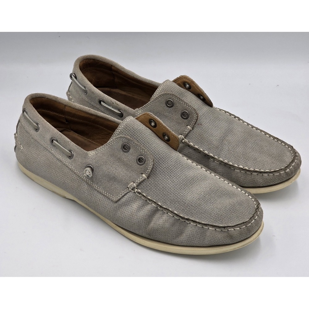John Varvatos Men's Casual Slip-On Laceless Boat Shoes Size 11.5M Gray #F1543R2B